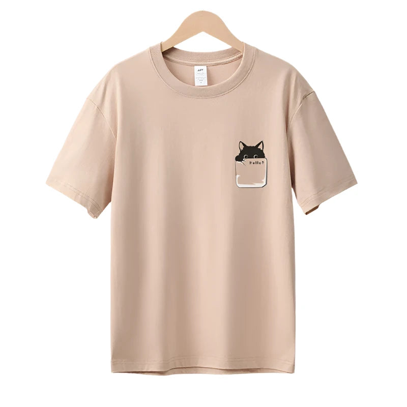 Pure Cotton Cat Printed T-Shirts