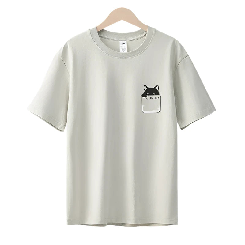 Pure Cotton Cat Printed T-Shirts