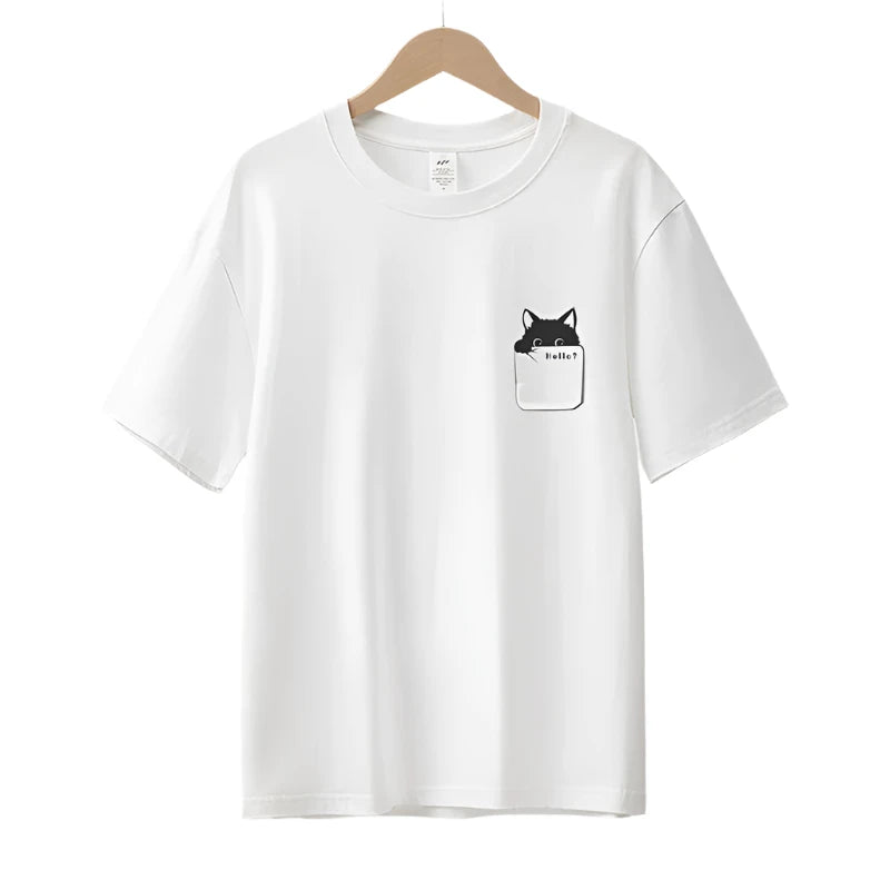 Pure Cotton Cat Printed T-Shirts