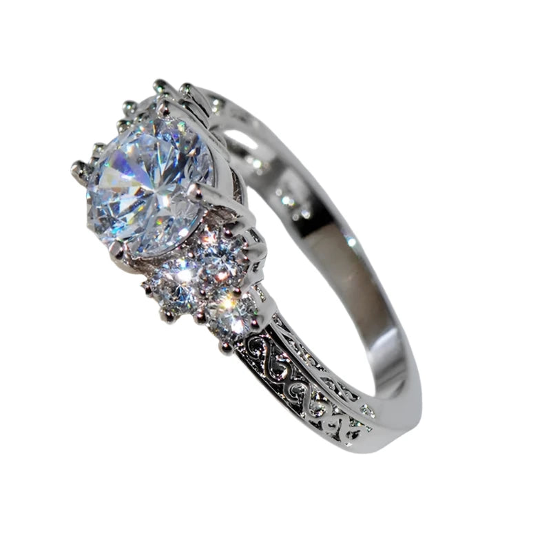 Women White Zircon Stones Ring