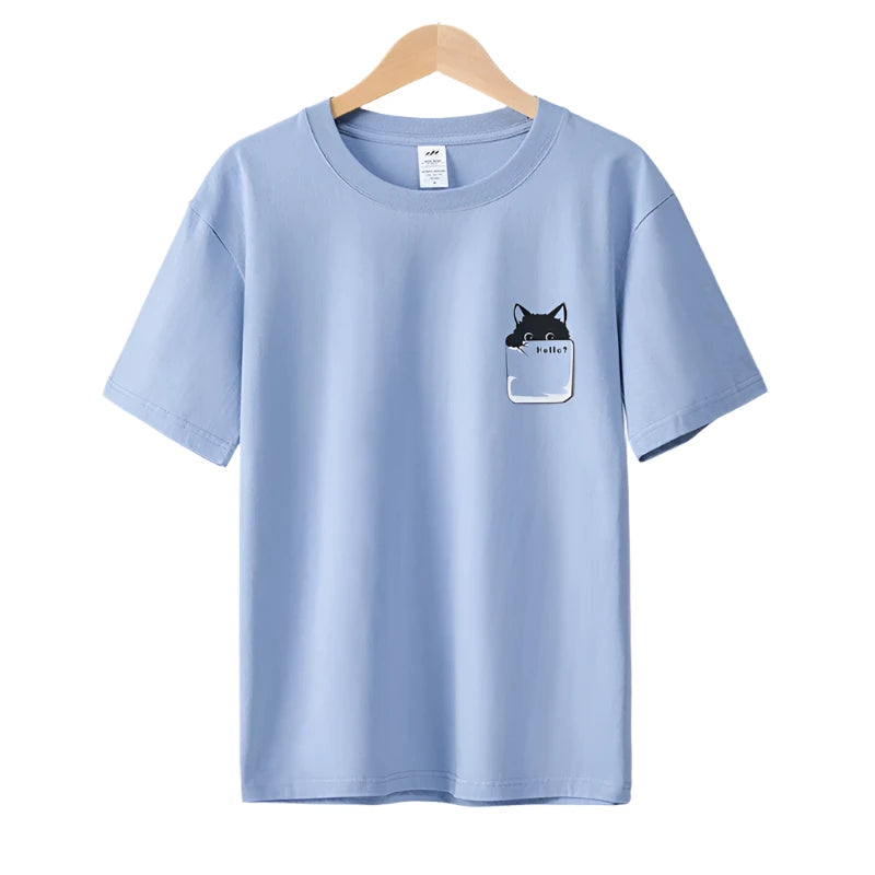 Pure Cotton Cat Printed T-Shirts