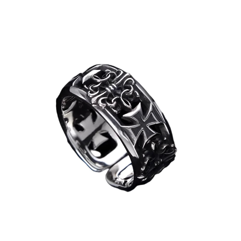 Men's Retro Cross Ring