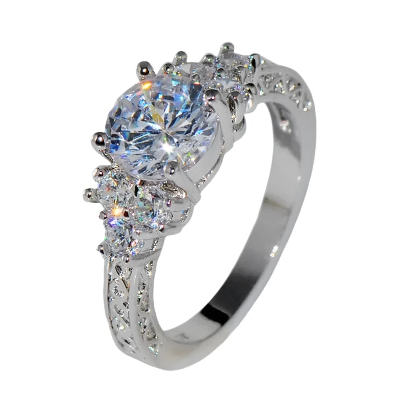 Women White Zircon Stones Ring